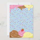 アイスクリームバースデーパーティー写真サンキューカード サンキューカード (裏面)