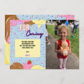 アイスクリームバースデーパーティー写真サンキューカード サンキューカード (正面/裏面)