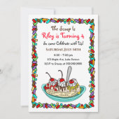 アイスクリームバースデーパーティー招待状 招待状 (正面)