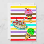 アイスクリームバースデーパーティー招待状 招待状 (裏面)