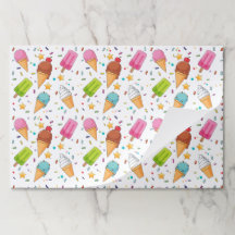 アイスクリームバースデーパーティー紙ランチョンマット