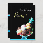 アイスクリームバースデーパーティー2 招待状 (正面/裏面)