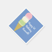 アイスクリームバースデーパーティー スタンダードカクテルナプキン (角)
