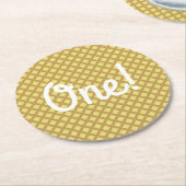 アイスクリームバースデーパーティー ラウンドペーパーコースター (アングル)