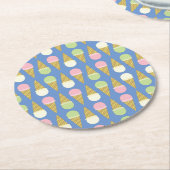 アイスクリームバースデーパーティー ラウンドペーパーコースター (アングル)
