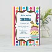 アイスクリームバースデーパーティー 招待状 (スタンド正面)