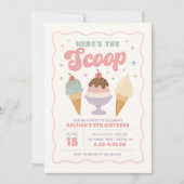 アイスクリームバースデーパーティー Here's the Scoop Ice Cream Birth 招待状 (正面)