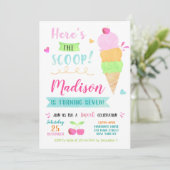 アイスクリームバースデーパーティ招待状 招待状 (スタンド正面)