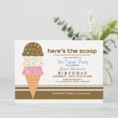 アイスクリームバースデーパーティ招待状 招待状 (スタンド正面)