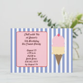 アイスクリームバースデーパーティ招待状 招待状 (スタンド正面)