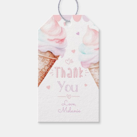 アイスクリームバースデーパ感謝していーティー ギフトタグ (正面)