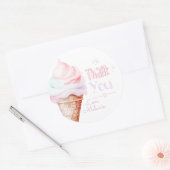 アイスクリームバースデーパ感謝していーティー ラウンドシール (封筒)