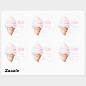 アイスクリームバースデーパ感謝していーティー ラウンドシール (シート)