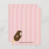 アイスクリームバーフラットサンキューカード-ピンク- サンキューカード (正面/裏面)