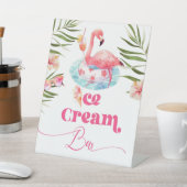 アイスクリームバーフラミンゴプール誕生日パーティー 台座サイン (インサイチュ)