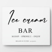 アイスクリームバー結婚のサイン フォトプラーク (正面)