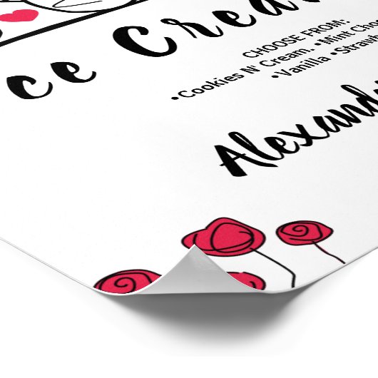 アイスクリームバー ブライダルシャワー ウェディング ラブバード サイン (角)