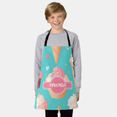 アイスクリームパステルカラフルパタパーソナライズされたーン エプロン (着用した状態)