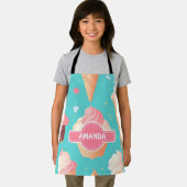 アイスクリームパステルカラフルパタパーソナライズされたーン エプロン (インサイチュ)