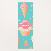 アイスクリームパステルカラフルパタパーソナライズされたーン ヨガマット (正面)