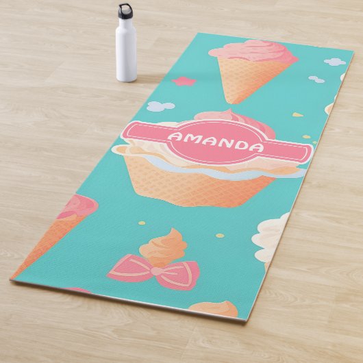 アイスクリームパステルカラフルパタパーソナライズされたーン ヨガマット (インサイチュ)