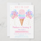 アイスクリームパステルザスクープ誕生日 招待状 (正面)
