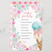 アイスクリームパステルフラワーズウィズフォーベビーカード (正面/裏面)