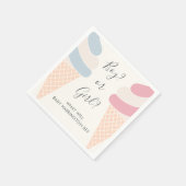 アイスクリームパステルボーイまたはガールジェンダーリビール スタンダードカクテルナプキン (角)