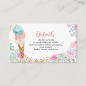 アイスクリームパステル詳細ベビーシャワー挿入カード エンクロージャーカード (正面)