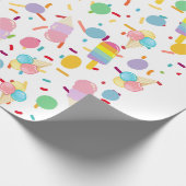 アイスクリームパターンのラッパー ラッピングペーパー (角)