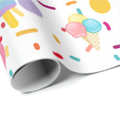 アイスクリームパターンのラッパー ラッピングペーパー (ロールコーナー)