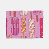 アイスクリームパターンイラストレーション。 フリースブランケット (正面(横))