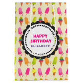 アイスクリームパターンハッピーバースデー ミディアムペーパーバッグ (裏面)