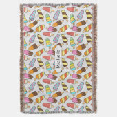 アイスクリームパターン名前をカスタムするスローブランケット スローブランケット (正面縦)