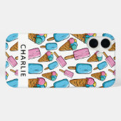 アイスクリームパターン名前をカスタムする電話ケース Case-Mate iPhoneケース (裏面 (横))