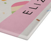 アイスクリームパターン、アイスクリームコーン、あなたの名前 カッティングボード (角)