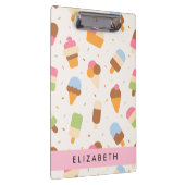 アイスクリームパターン、アイスクリームコーン、あなたの名前 クリップボード (右)