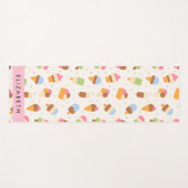 アイスクリームパターン、アイスクリームコーン、あなたの名前 ヨガマット (正面(横))