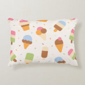 アイスクリームパターン、アイスクリームコーン、アイスポピクル アクセントクッション (正面)