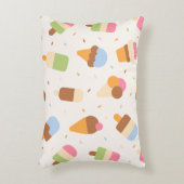 アイスクリームパターン、アイスクリームコーン、アイスポピクル アクセントクッション (正面(垂直))