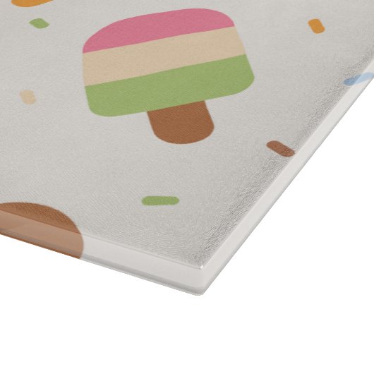 アイスクリームパターン、アイスクリームコーン、アイスポピクル カッティングボード (角)