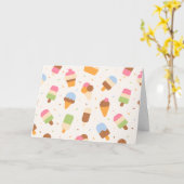 アイスクリームパターン、アイスクリームコーン、アイスポピクル カード (黄色い花)