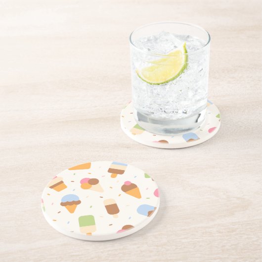 アイスクリームパターン、アイスクリームコーン、アイスポピクル コースター (側面)