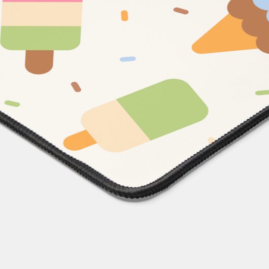 アイスクリームパターン、アイスクリームコーン、アイスポピクル デスクマット (コーナー)