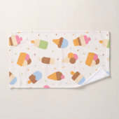 アイスクリームパターン、アイスクリームコーン、アイスポピクル バスタオルセット (ハンドタオル)