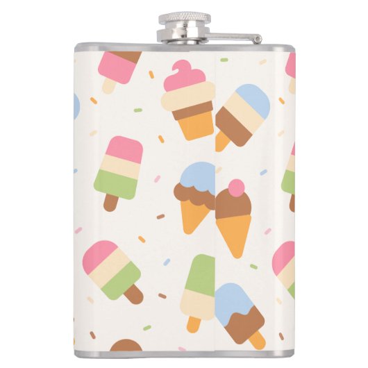 アイスクリームパターン、アイスクリームコーン、アイスポピクル フラスク (裏面)