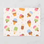 アイスクリームパターン、アイスクリームコーン、アイスポピクル ポストカード (正面)