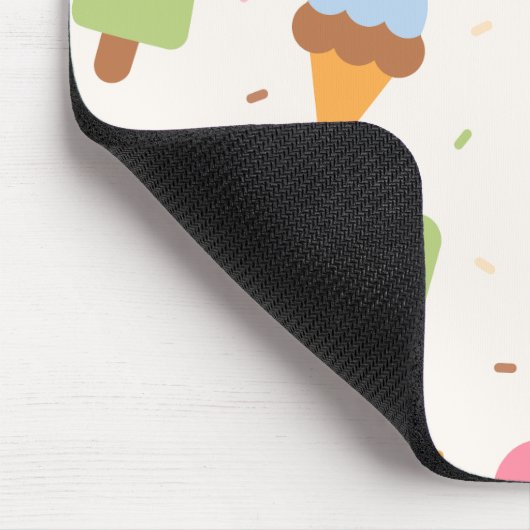 アイスクリームパターン、アイスクリームコーン、アイスポピクル マウスパッド (コーナー)