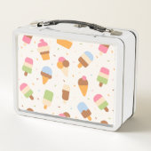 アイスクリームパターン、アイスクリームコーン、アイスポピクル メタルランチボックス (裏面)