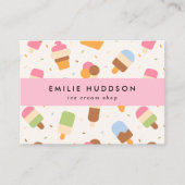 アイスクリームパターン、アイスクリームショップ、アイスクリームパロ 名刺 (正面)